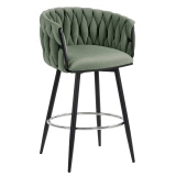 MARIS | Hotel Barhocker | Samt | Grau | Drehfunktion