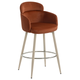 SELINA | Hotel Barhocker | Samt | Rot Bronze