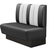 DINER | Gastrobank | B:H 100 x 103 cm | Schwarz | Gestreift | Leder