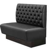 DENVER BIG | Gastrobank | B:H 100 x 103 cm | Zwart | Chesterfield | Leder