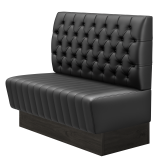 MATILDA | Gastrobank | B:H 100 x 103 cm | Schwarz | Chesterfield | Leder