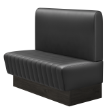 MATILDA | Gastrobank | B:H 100 x 103 cm | Schwarz | Glatt/ Rund | Leder