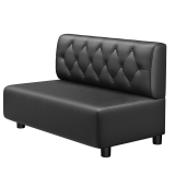 MELISSA | Gastro Lounge-bænk | H: 100 x 74 cm | Sort | Chesterfield Rauten | Læder