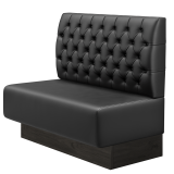 MELISSA | Gastro Table | W: 100 x D: 103 cm | Black | Chesterfield | Leather