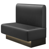 MELISSA | Gastrobank | B:H 100 x 103 cm | Schwarz | Glatt/ Rund | Leder | LED