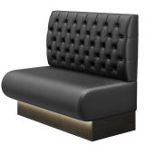 NINVA | Gastrobank | B:H 100 x 103 cm | Schwarz | Chesterfield | Leder | LED