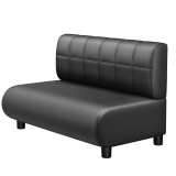 NINVA | Gastro Lounge Bench | H: 100 x 74 cm | Black | Blocks | Leather | LED