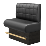 NINVA | Commercial High Bench | H: 100 x 126 cm | Black | Blocks | Leather