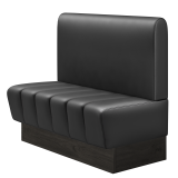 TANJA | Gastrobank | B:H 100 x 103 cm | Schwarz | Glatt/ Rund | Leder