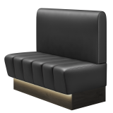 TANJA | Banc gastro | H: 100 x 103 cm | Noir | Lisse / Rond | Cuir | LED