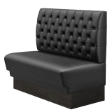 TATJANA | Gastrobank | B:H 100 x 103 cm | Schwarz | Chesterfield | Leder