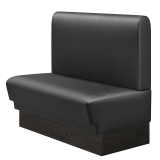 TATJANA | Gastrobank | B:H 100 x 103 cm | Schwarz | Glatt/ Rund | Leder