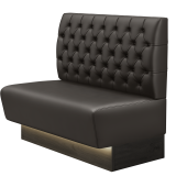 DENVER BIG | Gastrobank | B:H 100 x 103 cm | Bruin | Chesterfield | Leder | LED