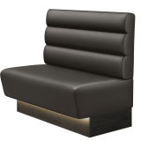 DENVER BIG | Gastro Bar | H: 100 x 103 cm | Brown | Horizontal Striped Round | Leather | LED