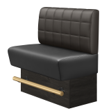 DENVER BIG | Gastro High Bench | H: 100 x 136 cm | Brown | Blocks | Leather