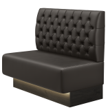 MELISSA | Banque de restaurant | H: 100 x 103 cm | Brun | Chesterfield | Cuir | LED