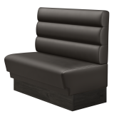 TATJANA | Gastrobank | B:H 100 x 103 cm | Braun | Horizontal Gestreift Rund | Leder