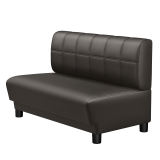 TATJANA | Gastro Lounge Bench | H: 100 x 74 cm | Brown | Blocks | Leather | LED