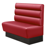 DENVER | Gastrobank | B:H 100 x 103 cm | Rot | Horizontal Gestreift Rund | Leder