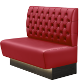 DENVER BIG | Banc gastro | H: 100 x 103 cm | Rouge | Chesterfield | Cuir | LED