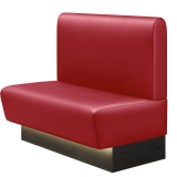 DENVER BIG | Banc gastro | H: 100 x 103 cm | Rouge | Lisse / Ronde | Cuir | DEL