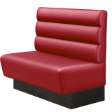 DENVER BIG | Gastrobank | B:H 100 x 103 cm | Rot | Horizontal Gestreift Rund | Leder