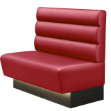 DENVER BIG | Banc de gastro | H: 100 x 103 cm | Rouge | Rayé horizontalement rond | Cuir | LED