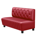 MATILDA | Gastro Lounge-benk | Høyde: 100 x 74 cm | Rød | Chesterfield-diagram | Lær | LED