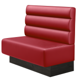 MELISSA | Gastrobank | B:H 100 x 103 cm | Rot | Horizontal Gestreift Rund | Leder