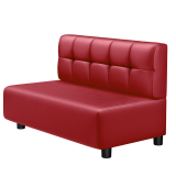 MELISSA | Gastro Lounge -penkki | K: Korkeus 100 x 74 cm | Punainen | Napilla | Nahkaa