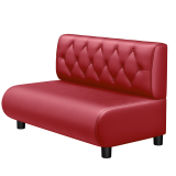 NINVA | Ravintolalounge-penkki | K: 100 x 74 cm | Punainen | Chesterfield-raita | Nahka