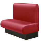 NINVA | Gastrobank | B:H 100 x 103 cm | Rot | Glatt/ Rund | Leder