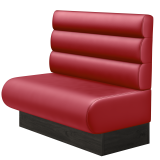 NINVA | Gastrobank | B:H 100 x 103 cm | Rot | Horizontal Gestreift Rund | Leder