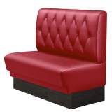 TATJANA | Gastrobank | B:H 100 x 103 cm | Rot | Chesterfield Raute | Leder