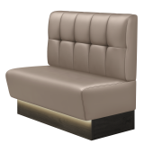 DENVER | Gastrobank | B:H 100 x 103 cm | Taupe | Knap | Læder | LED