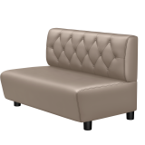 DENVER BIG | Gastro Lounge Bank | B:H 100 x 74 cm | Taupe | Chesterfield Raute | Leder