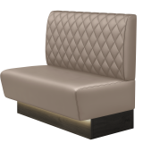 DENVER BIG | Gastrobank | B:H 100 x 103 cm | Taupe | Raute | Leder | LED