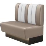 DINER | Gastrobank | B:H 100 x 103 cm | Taupe | Gestreift | Leder | LED