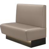 DENVER BIG | Gastrobank | B:H 100 x 103 cm | Taupe | Glatt/ Eckig | Leder | LED