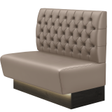 DENVER BIG | Gastrobank | B:H 100 x 103 cm | Taupe | Chesterfield | Leder | LED