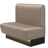 DENVER BIG | Gastrobank | B:H 100 x 103 cm | Taupe | Glatt/ Rund | Leder | LED