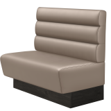 DENVER BIG | Gastrobank | B:H 100 x 103 cm | Taupe | Horizontal Gestreift Rund | Leder