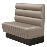 MATILDA | Gastrobank | B:H 100 x 103 cm | Taupe | Horizontal Gestreift Rund | Leder
