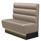 MATILDA | Banco da gastro | H: 100 x 103 cm | Tortora | Rotondo a righe orizzontali | Pelle | LED