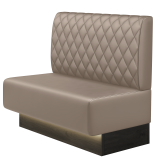 MELISSA | Gastrobank | B:H 100 x 103 cm | Taupe | Raute | Leder | LED