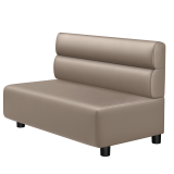 MELISSA | Gastro Lounge Bench | H: 100 x 74 cm | Taupe | Horizontal Striped Round | Leather | LED