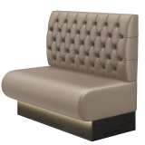 NINVA | Gastrobank | H: 100 x 103 cm | Taupe | Chesterfield | Læder | LED