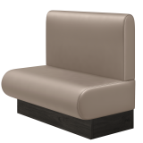 NINVA | Gastrobank | B:H 100 x 103 cm | Taupe | Glatt/ Rund | Leder