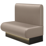 NINVA | Gastrobank | Højde: 100 x 103 cm | Taupe | Glat / Rund | Læder | LED