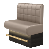NINVA | Commercial High Bench | W: 100 x D: 126 cm | Taupe | Blocks | Leather | LED